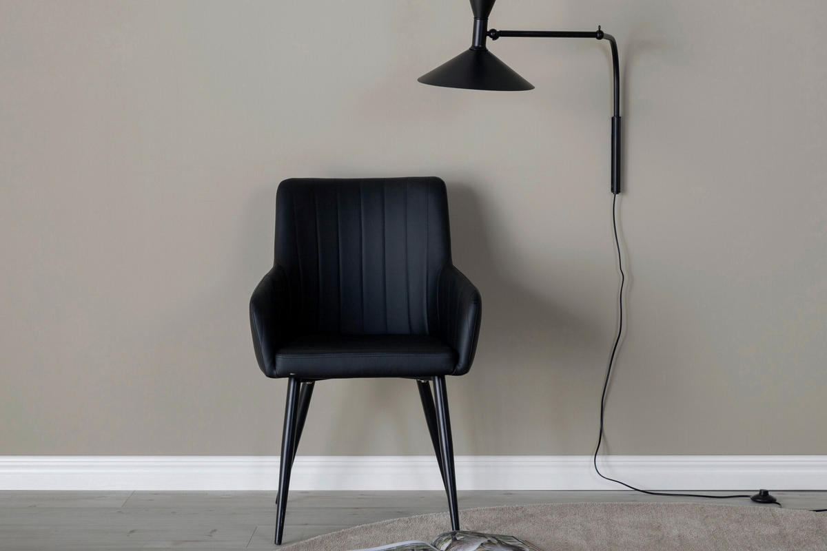 STUHL-SET  in Stahl  - Schwarz, MODERN, Kunststoff/Metall (58/92/61cm) - Livetastic