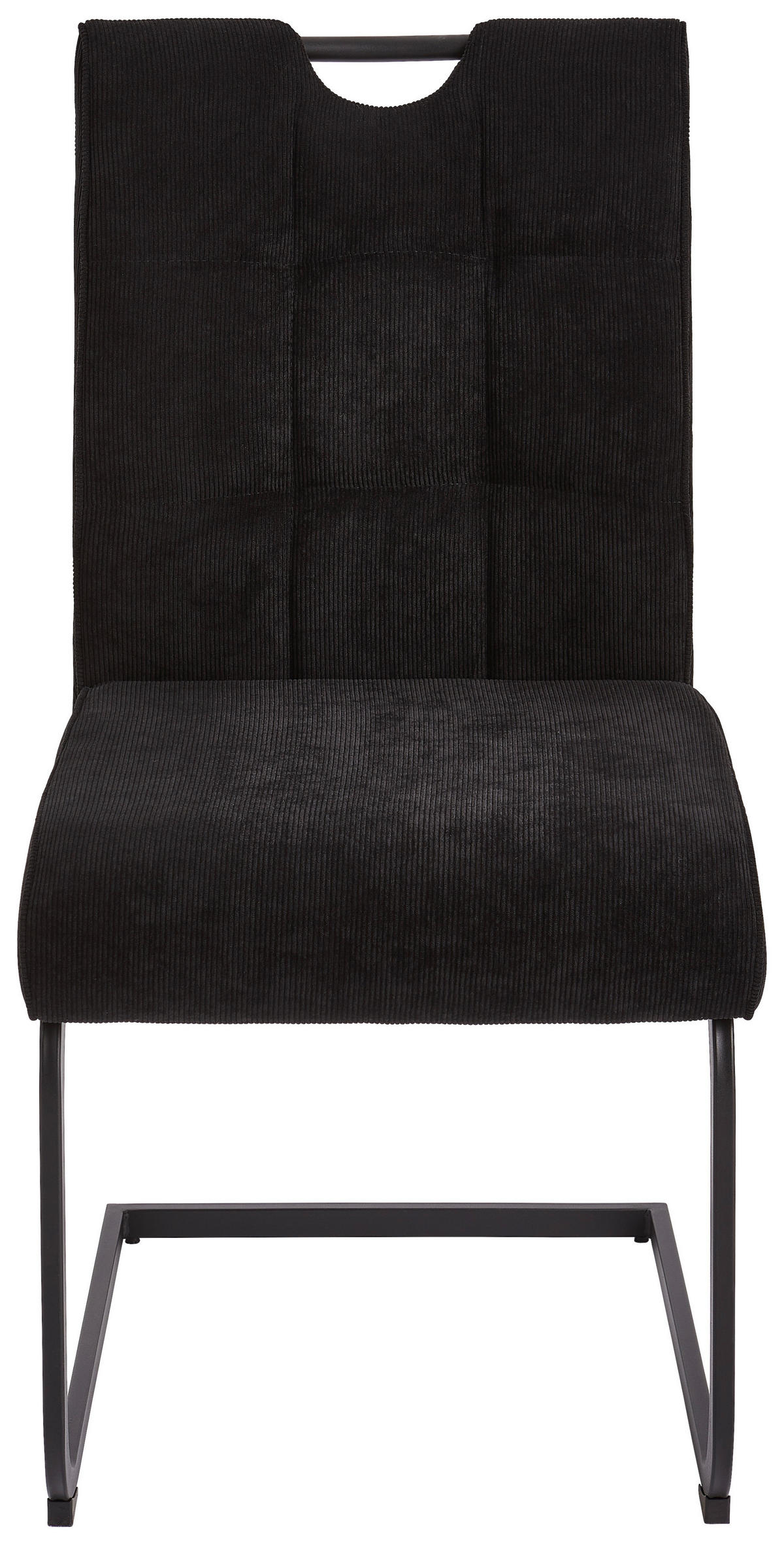 SCHWINGSTUHL  in Eisen Cord  - Schwarz, MODERN, Textil/Metall (49/98/61cm) - Livetastic