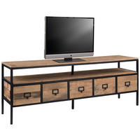 NIZKA OMARICA naravne barve, črna  - črna/naravne barve, Trend, kovina/les (159/60/42cm) - Landscape