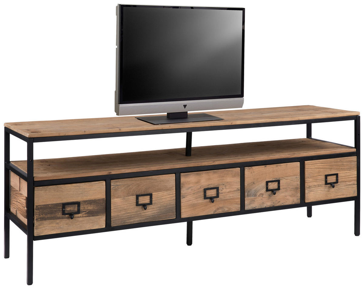 NIZKA OMARICA naravne barve, črna  - črna/naravne barve, Trend, kovina/les (159/60/42cm) - Landscape