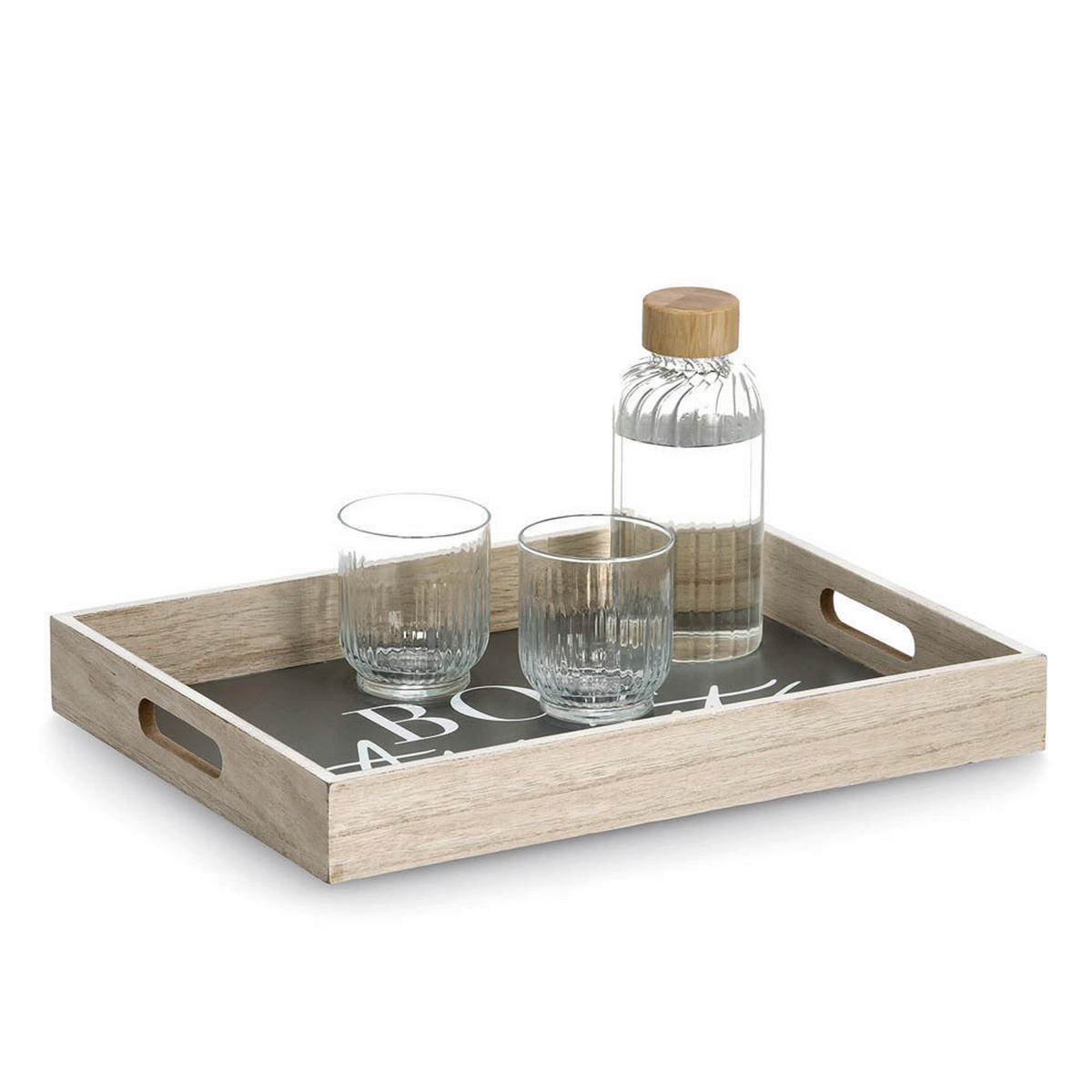SERVIERTABLETT Holz  - Anthrazit, Basics, Holz (40/30/5cm) - Zeller Present