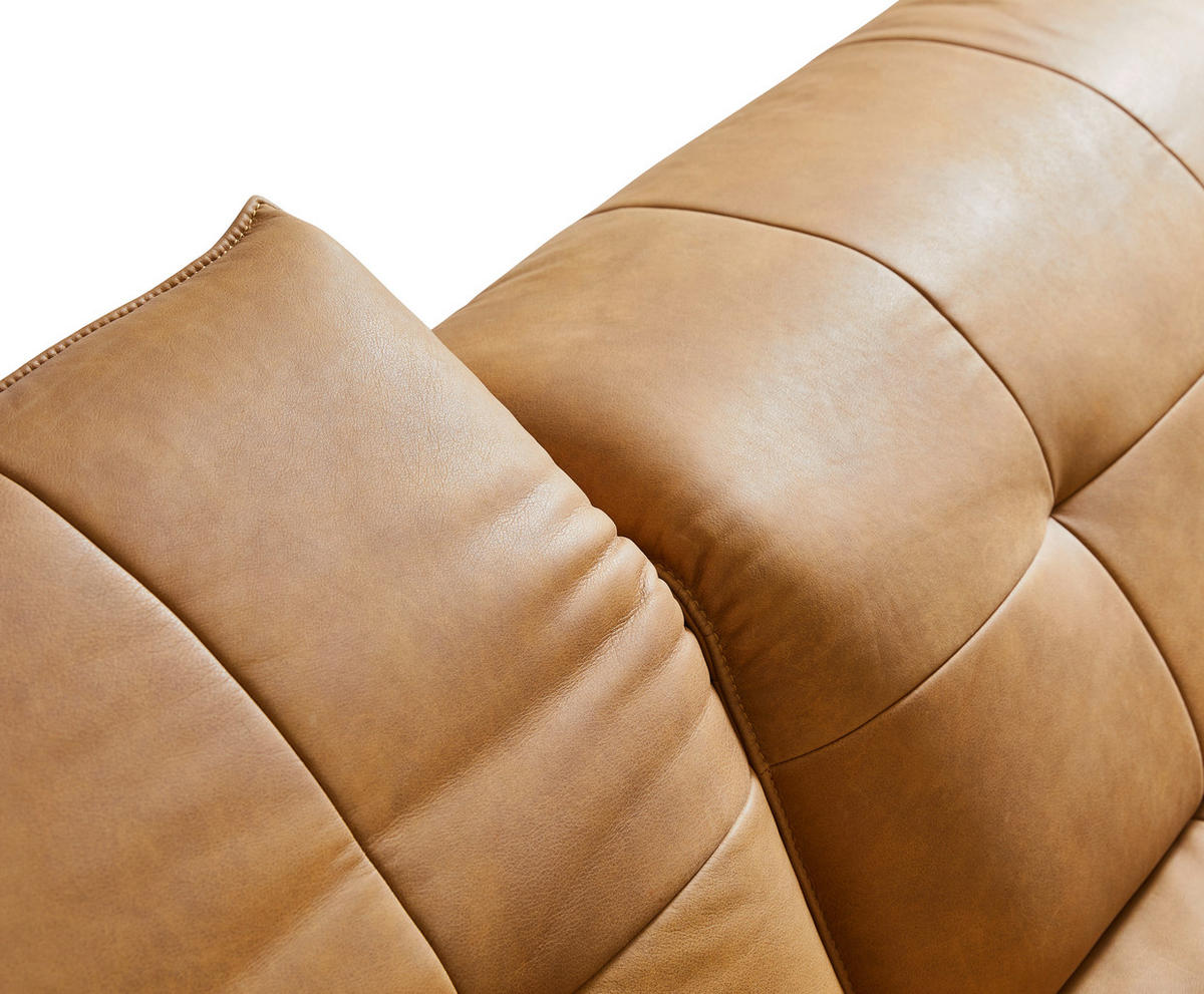 ECKSOFA Currygelb Echtleder  - Currygelb/Anthrazit, Design, Leder/Metall (340/165cm) - Joop!