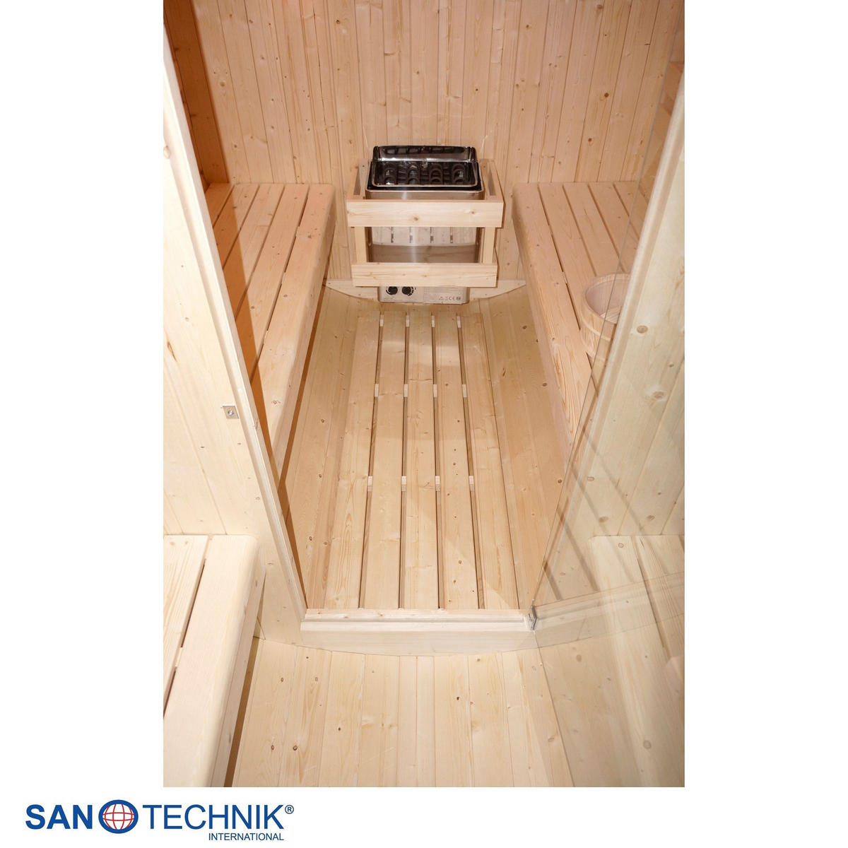 SUDOVÁ SAUNA - farba smreka, Konventionell, drevo/sklo (194,8/220/191,5cm) - Sanotechnik