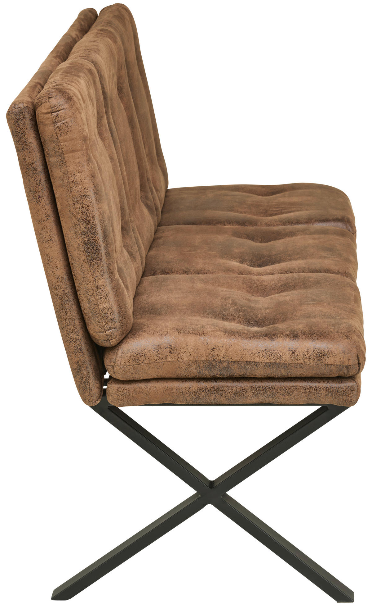 SITZBANK Metall, Textil Braun  - Schwarz/Braun, Lifestyle, Textil/Metall (160/90/41cm) - MID.YOU