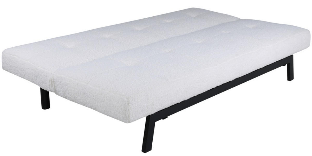 BÄDDSOFFA i teddy tyg vit, svart  - vit/svart, Design, metall/textil (180/33/106cm) - Niels Andersson