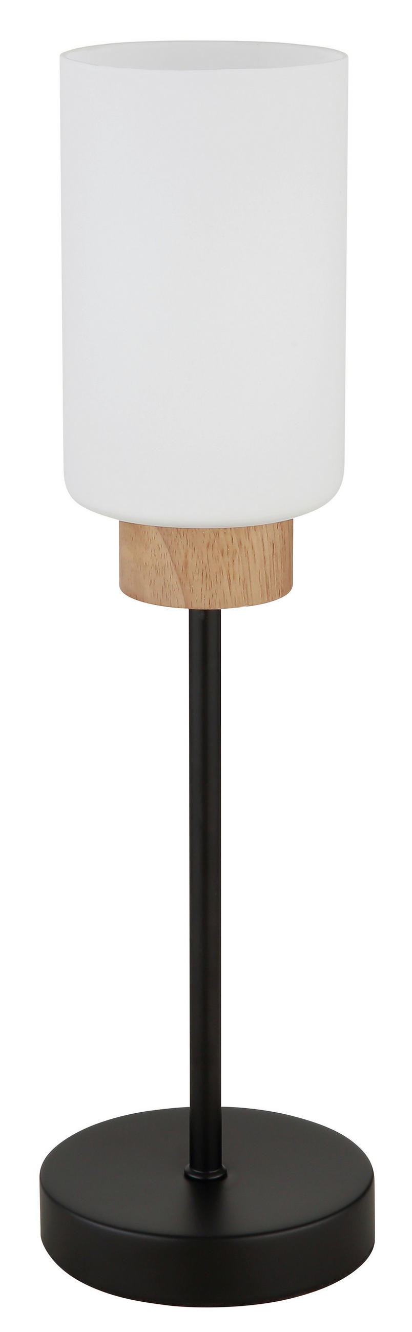 TISCHLEUCHTE Rowena 12/42 cm  - Opal/Schwarz, Design, Glas/Holz (12/42cm) - Globo
