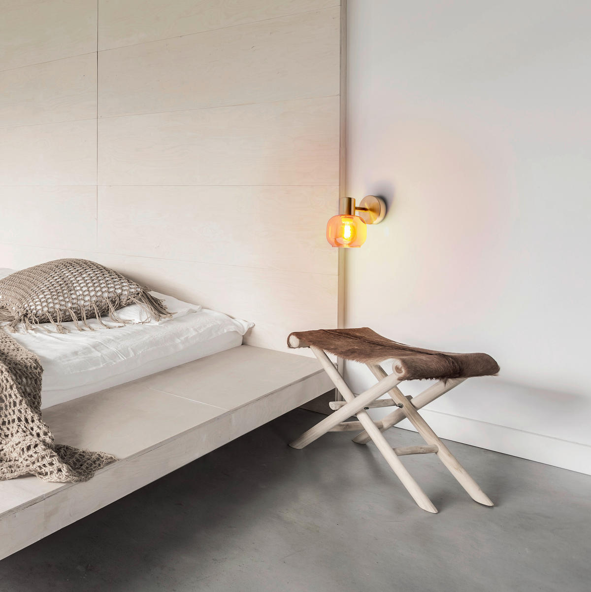 WANDSTRAHLER   - Messingfarben, Design, Glas/Metall (16cm) - Näve