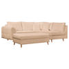 ECKSOFA inkl. Hocker Ariella Beige Bouclé Rückenkissen, Hocker  - Beige/Naturfarben, Design, Holz/Textil (231/161cm) - Livetastic