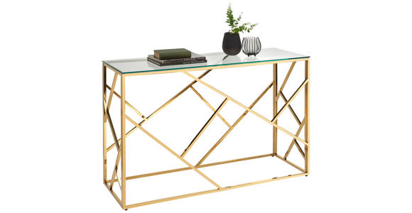 KONSOLENTISCH Goldfarben - Goldfarben, Design, Glas/Metall (120/40/78cm) - Xora