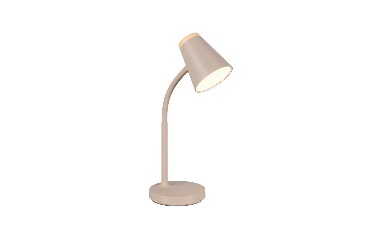 LED-TISCHLEUCHTE - Beige/Braun, Basics, Kunststoff/Metall (36/13/23cm)