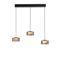 LED-HÄNGELEUCHTE 66/15/220 cm  - Schwarz, Design, Glas/Kunststoff (66/15/220cm)