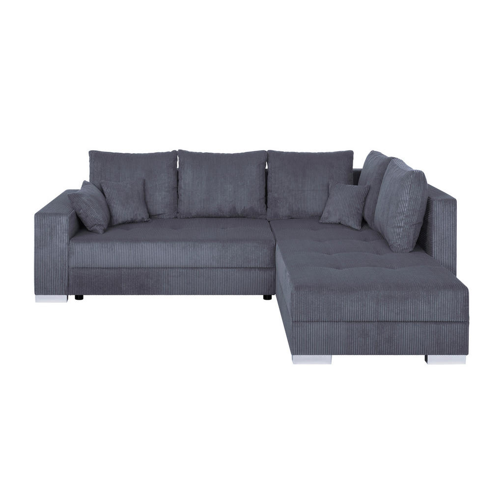 P & B ROHOVÁ SEDAČKA, kompozitné drevo, textil, tmavosivá