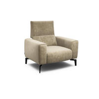 SESSEL in Samt Naturfarben  - Schwarz/Naturfarben, Design, Textil/Metall (110/85/86-94cm) - SENSOO