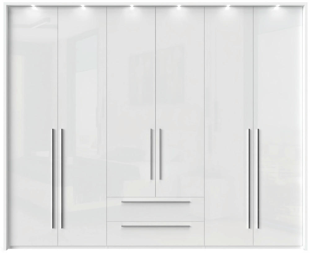 ORMAR SA KLASIČNIM VRATIMA antracit visoki sjaj, bela  277/226/60 cm  - bela visoki sjaj/bela, Dizajnerski, pločasti materijal/plastika (277/226/60cm)