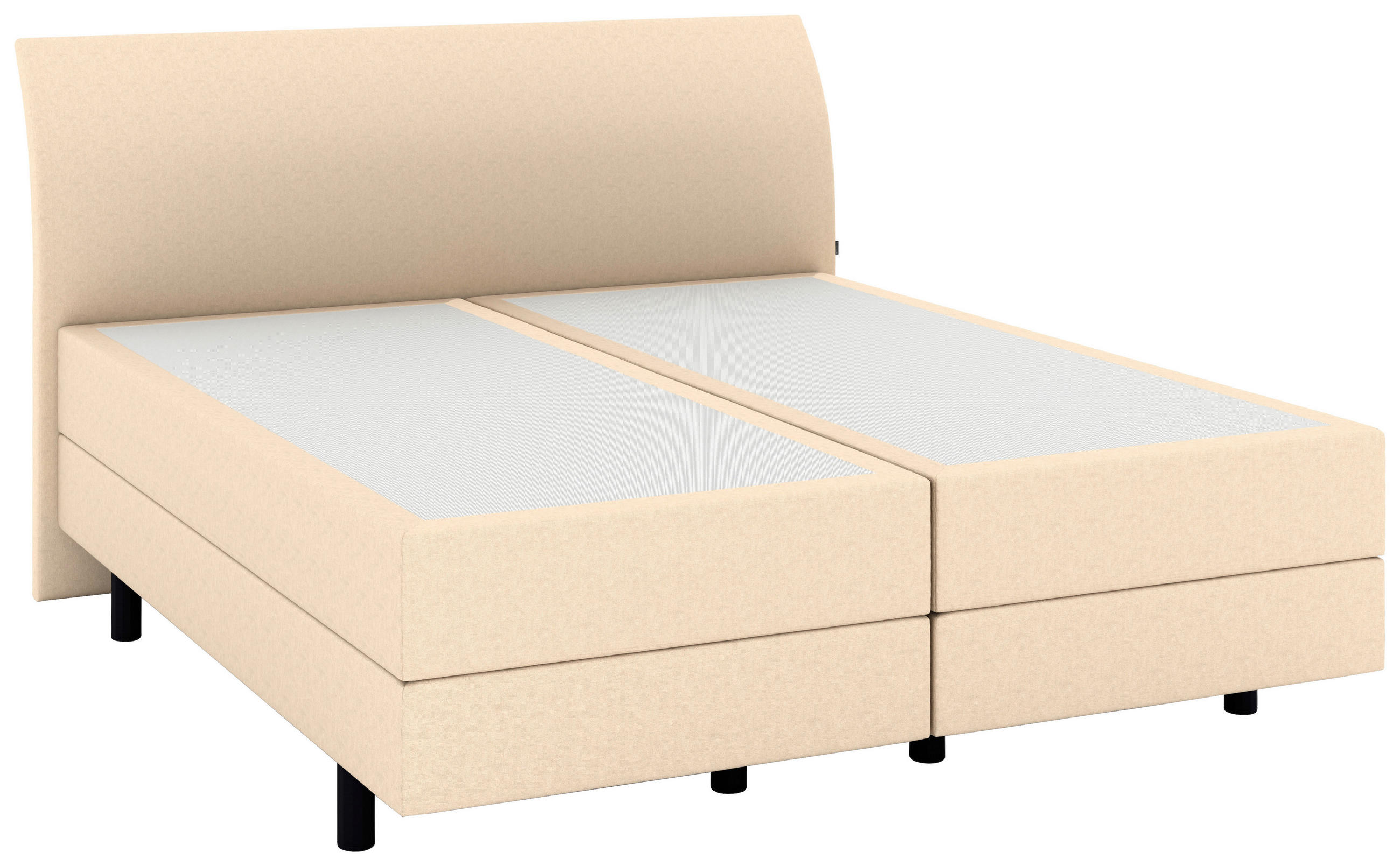 BOXSPRINGBETT 180/200 cm,  in Beige, gepolstertes Kopfteil, Matratzen, H3 + H4 = fest + sehr fest  - Beige/Schwarz, KONVENTIONELL, Kunststoff/Textil (180/200cm) - Musterring
