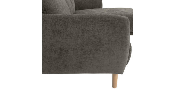 ECKSOFA Dunkelgrau Flachgewebe Rückenkissen, Rücken echt  - Dunkelgrau/Buchefarben, KONVENTIONELL, Holz/Textil (230/144cm) - Carryhome