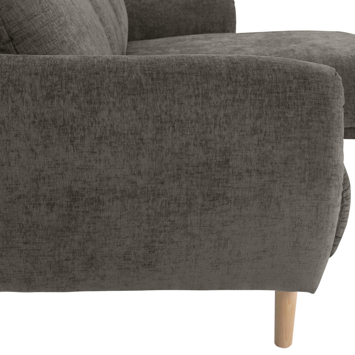 HÖRNSOFFA i flatväv mörkgrå  - mörkgrå/bokfärgad, Klassisk, trä/textil (230/144cm) - Livetastic