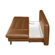 SCHLAFSOFA in Echtleder Cognac  - Cognac/Schwarz, Design, Leder/Metall (209/94/94cm) - Novel