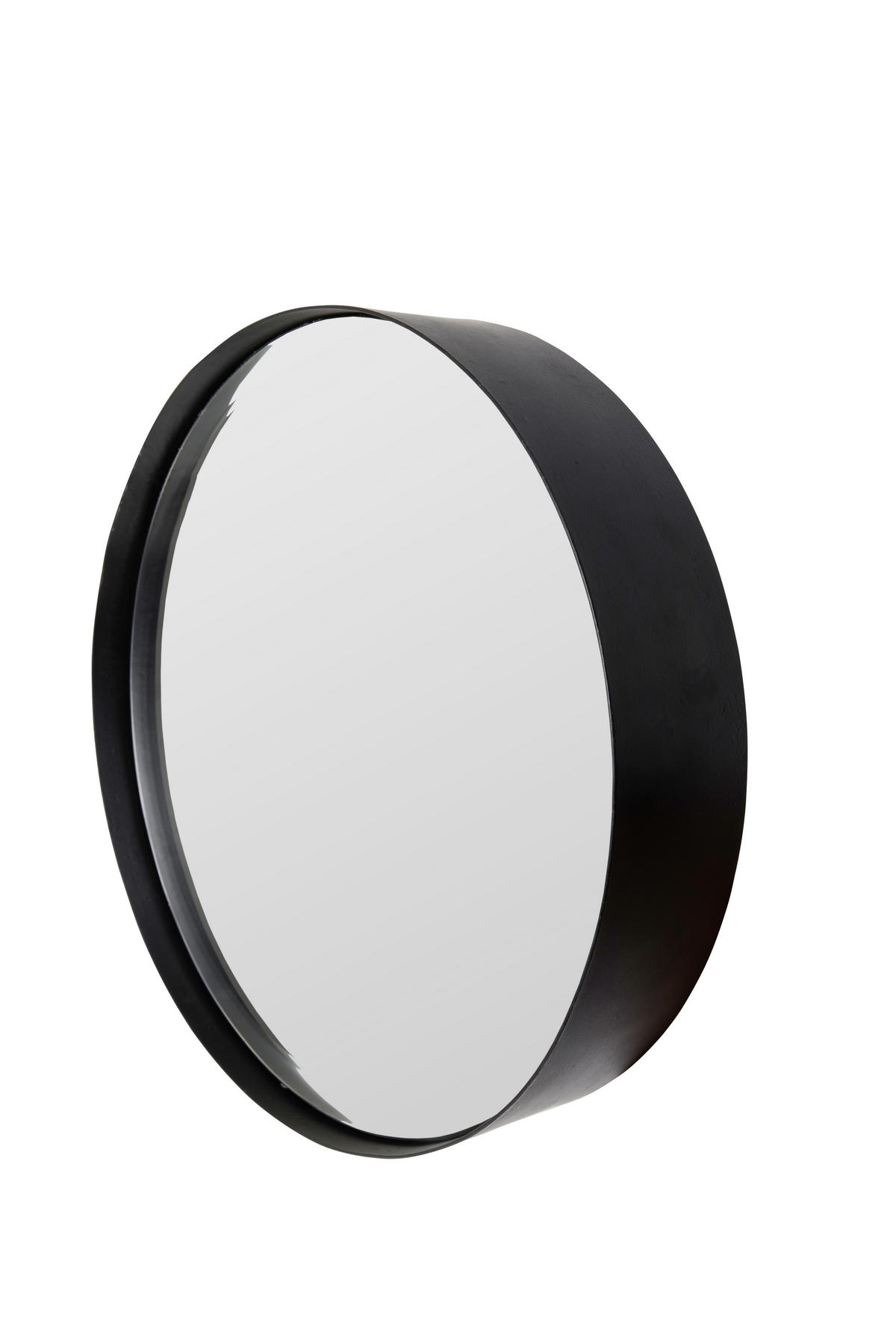 WANDSPIEGEL    in rund  - Schwarz, Trend, Glas/Metall (60/60/7,5cm) - Zuiver