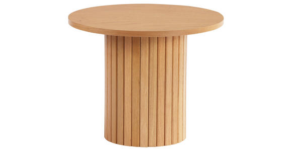 BEISTELLTISCH 50/50/40 cm Eiche furniert Eichefarben rund  - Eichefarben, Design, Holz/Holzwerkstoff (50/50/40cm) - Xora