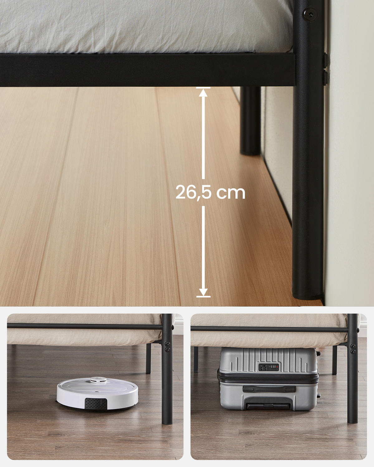KOVOVÁ POSTEĽ - čierna, Basics, kov (140/200cm) - Boxxx