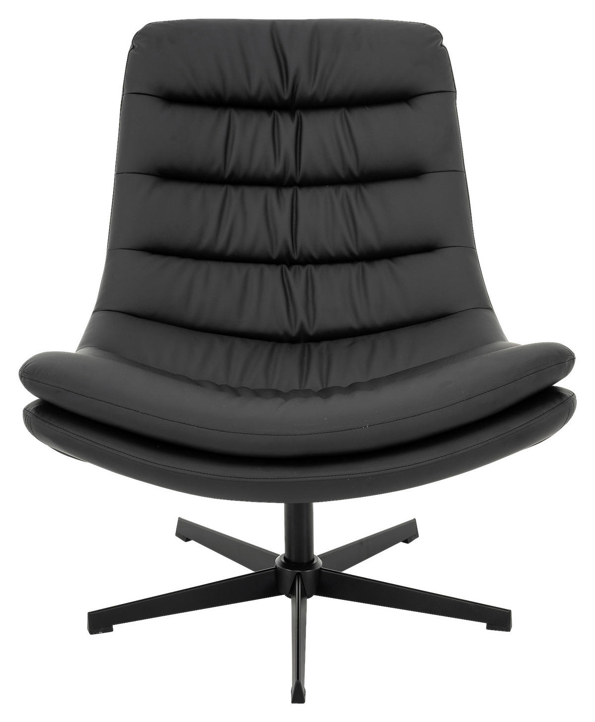 SESSEL in Lederlook Schwarz  - Schwarz, MODERN, Textil/Metall (81/91/94cm) - Livetastic