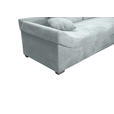 ECKSOFA Hellgrau Cord Zierkissen, Rückenkissen, Schlaffunktion, Rücken echt, Liegefläche im Originalstoff  - Silberfarben/Hellgrau, KONVENTIONELL, Holz/Textil (298/202cm) - Carryhome