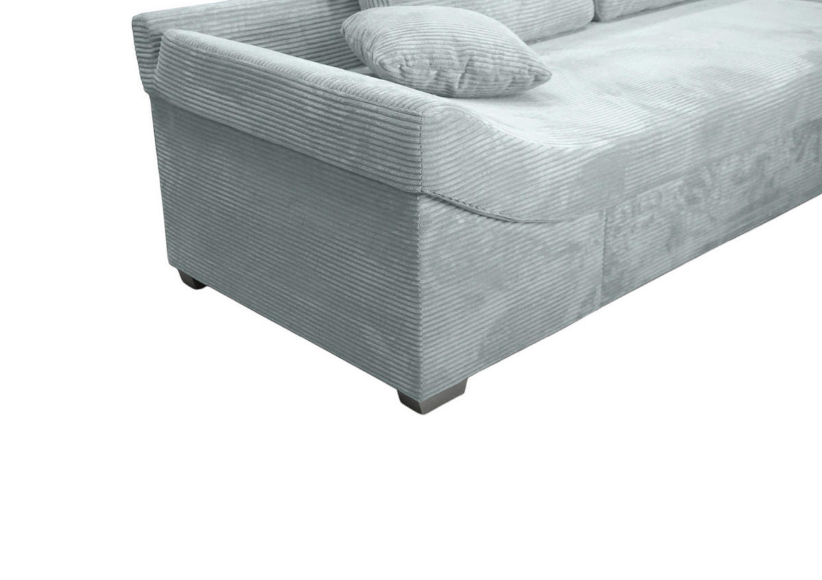 ROHOVÁ SEDAČKA, textil, světle šedá - šedá/barvy stříbra, Konvenční, dřevo/textil (298/202cm) - Carryhome
