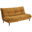 2-SITZER-SOFA Mikrofaser Goldfarben  - Goldfarben/Schwarz, KONVENTIONELL, Textil/Metall (198/100/101cm) - Hom`in