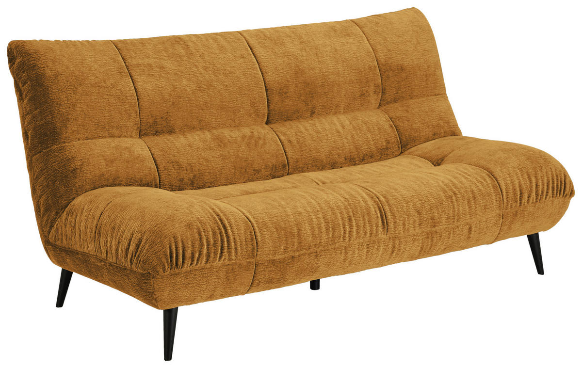 2-SITZER-SOFA in Mikrofaser Goldfarben  - Goldfarben/Schwarz, Konventionell, Textil/Metall (198/100/101cm) - MID.YOU