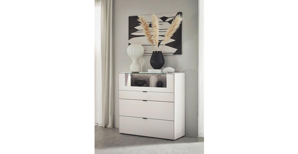 HIGHBOARD Weiß 121,9/121,5/45,2 cm - Schwarz/Weiß, Design, Glas/Keramik (121,9/121,5/45,2cm) - Dieter Knoll