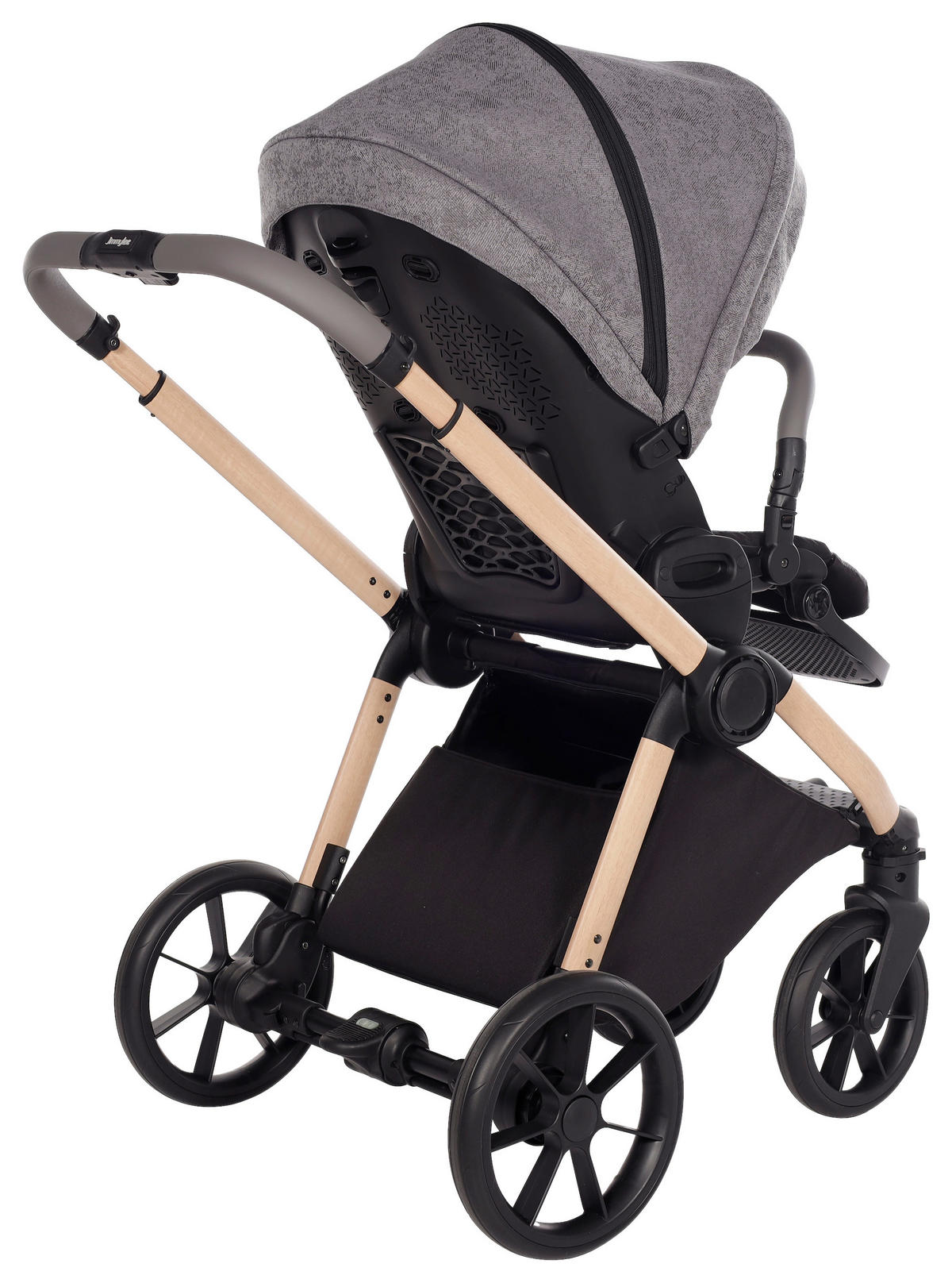 KINDERWAGENSET  Facetty  Poppy Mousse  - Beige/Grau, Design, Textil/Metall (104,5/62/94cm) - Jimmylee