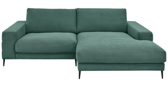 ECKSOFA in Feincord Grün 253/177 cm - Schwarz/Grün, Design, Textil/Metall (253/177cm) - Dieter Knoll