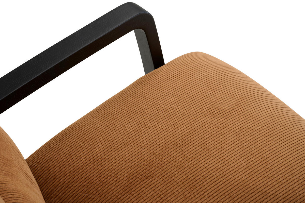 SESSEL in Mikrofaser Cognac  - Cognac/Schwarz, Design, Holz/Textil (64/81/83cm) - Welnova