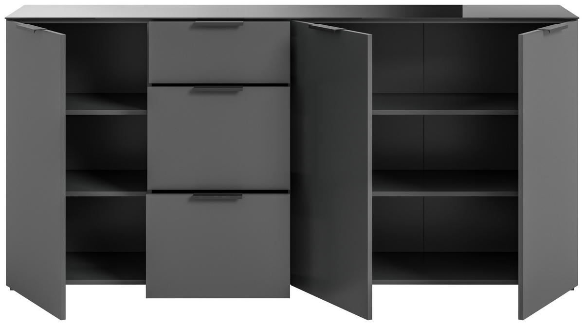 KOMODA   179/86/40 cm   antracit  - antracit, Design, staklo/drvni materijal (179/86/40cm) - Livetastic