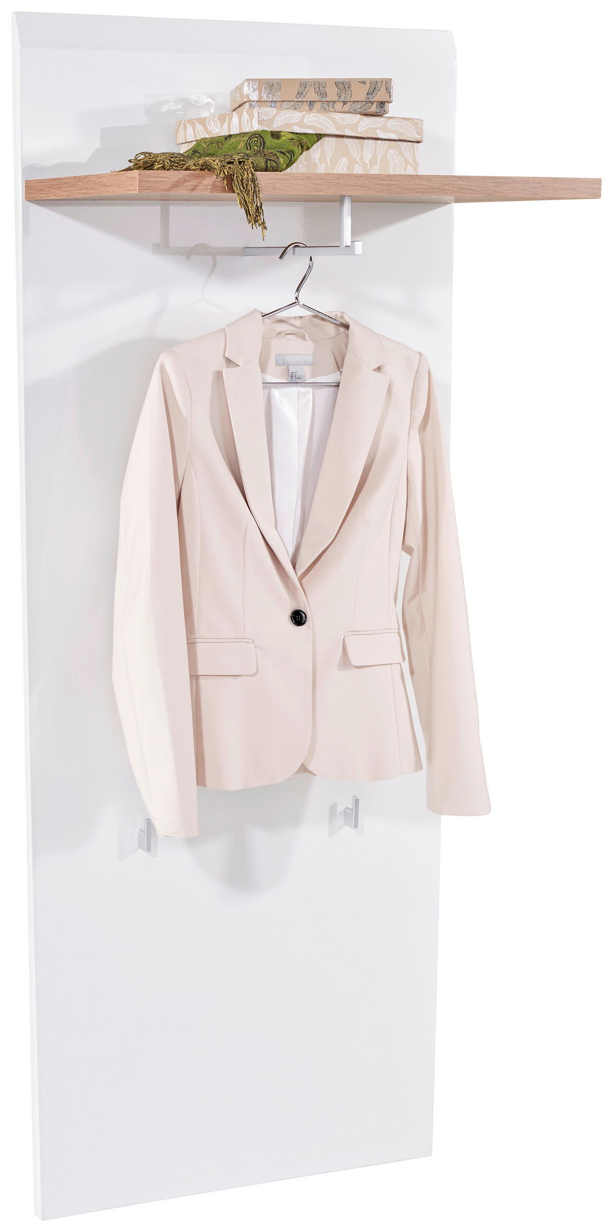 GARDEROBNI PANEL  bijela, boje hrasta   drvni materijal  - bijela/boje hrasta, Design, drvni materijal (70/161,6/29cm) - Xora