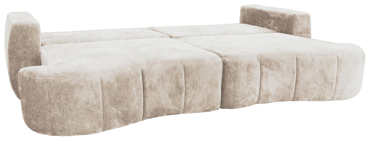 BOXSPRINGSOFA Velours Beige  - Beige/Schwarz, Trend, Kunststoff/Textil (292/71-99/127cm) - Livetastic