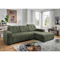 ECKSOFA Vicari Dunkelgrün Chenille  - Dunkelgrün/Schwarz, MODERN, Textil/Metall (185/292cm) - Livetastic