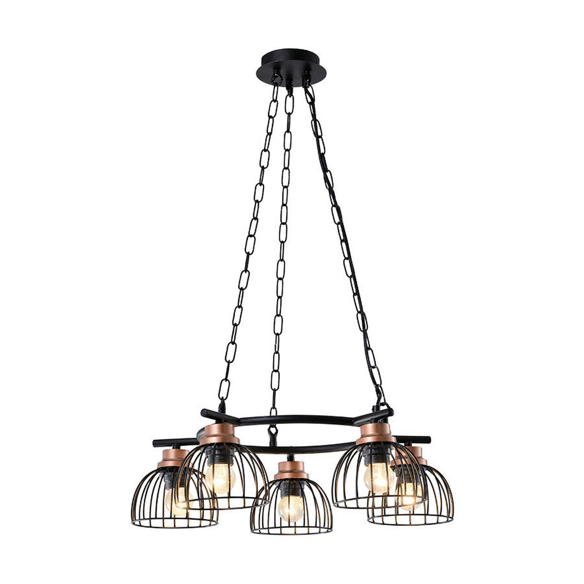 Lustră  - arămiu/negru, Basics, metal (52/52/80cm)