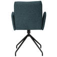 ARMLEHNSTUHL  , Stoffauswahl, Typenauswahl, Sitzfläche 360° drehbar  , Mikrofaser  ,  - Graublau/Schwarz, Design, Textil/Metall (60/91/60cm) - Moderano