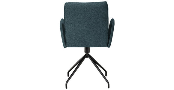 ARMLEHNSTUHL  , Stoffauswahl, Typenauswahl, Sitzfläche 360° drehbar  , Mikrofaser  ,  - Graublau/Schwarz, Design, Textil/Metall (60/91/60cm) - Moderano
