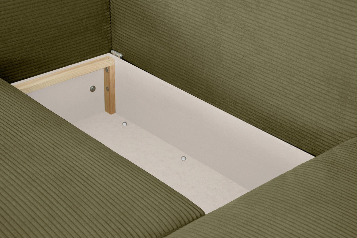ECKSOFA in Cord Olivgrün  - Olivgrün, Design, Textil (250/151cm) - MID.YOU