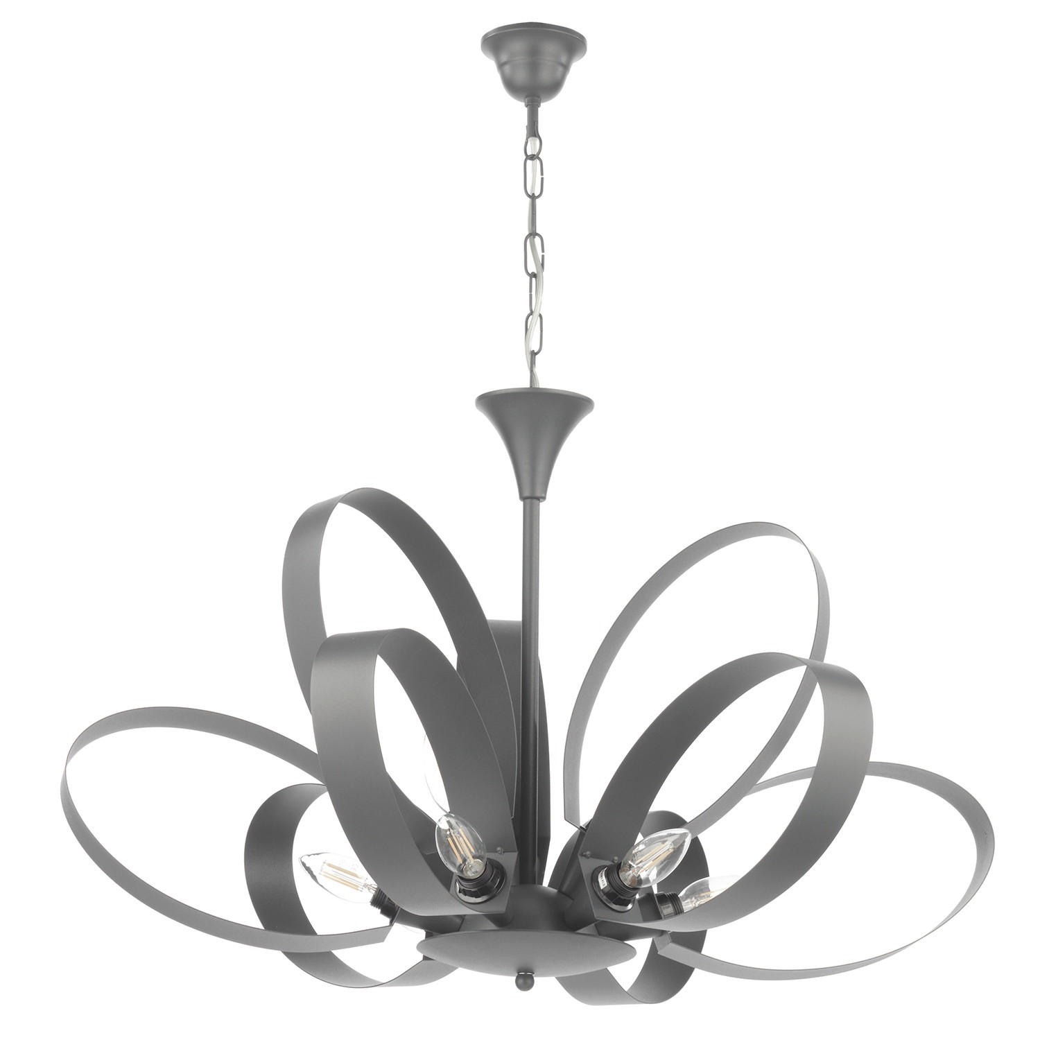 KRONLEUCHTER 75/115 cm   - Grau, Design, Metall (75/115cm)