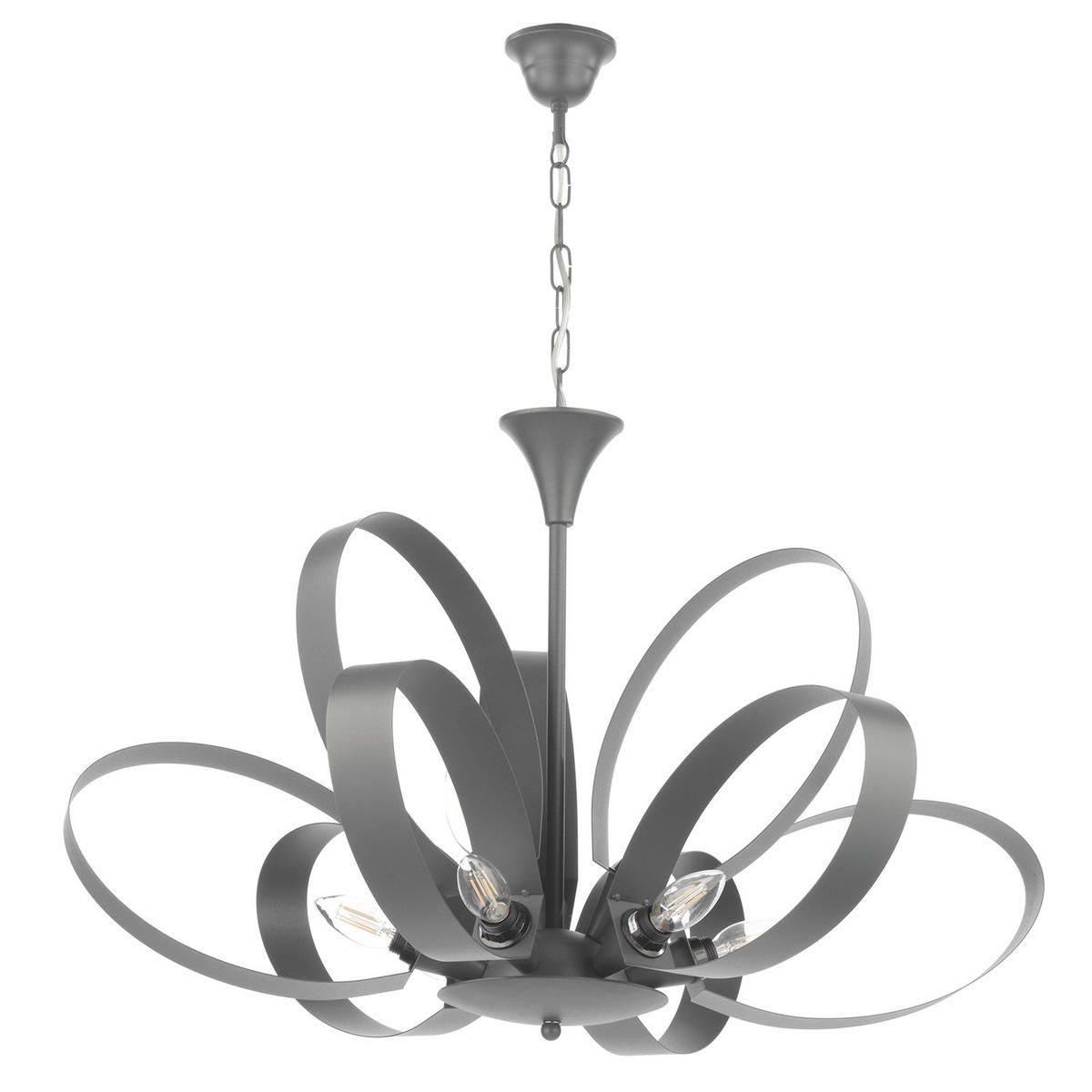 KRONLEUCHTER 75/115 cm   - Grau, Design, Metall (75/115cm)