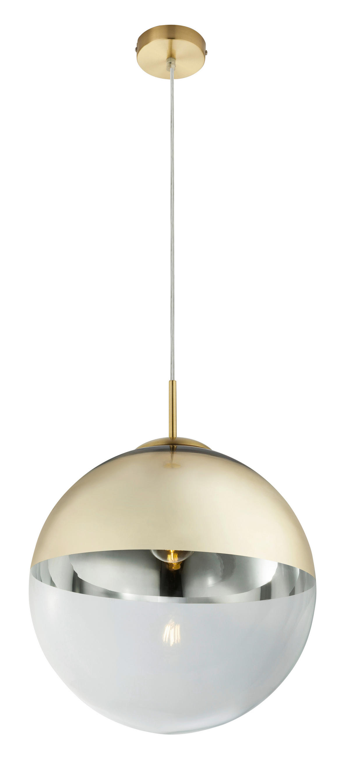 ZÁVĚSNÉ SVÍTIDLO, 33/120 cm  - průhledné/barvy zlata, Design, kov/sklo (33/120cm) - Globo