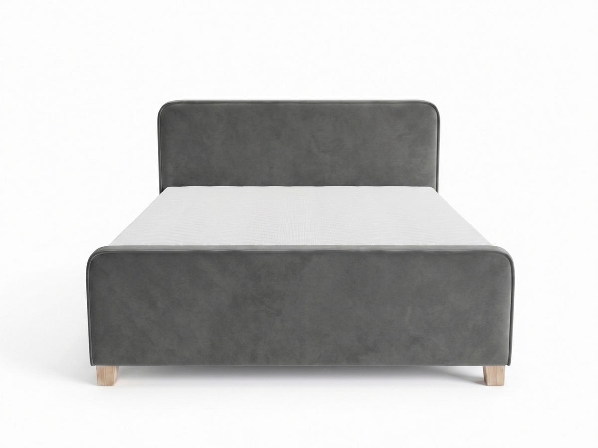 BOXBETT 180/200 cm  in Graphitfarben  - Graphitfarben/Kernbuche, MODERN, Holz/Textil (180/200cm) - MID.YOU