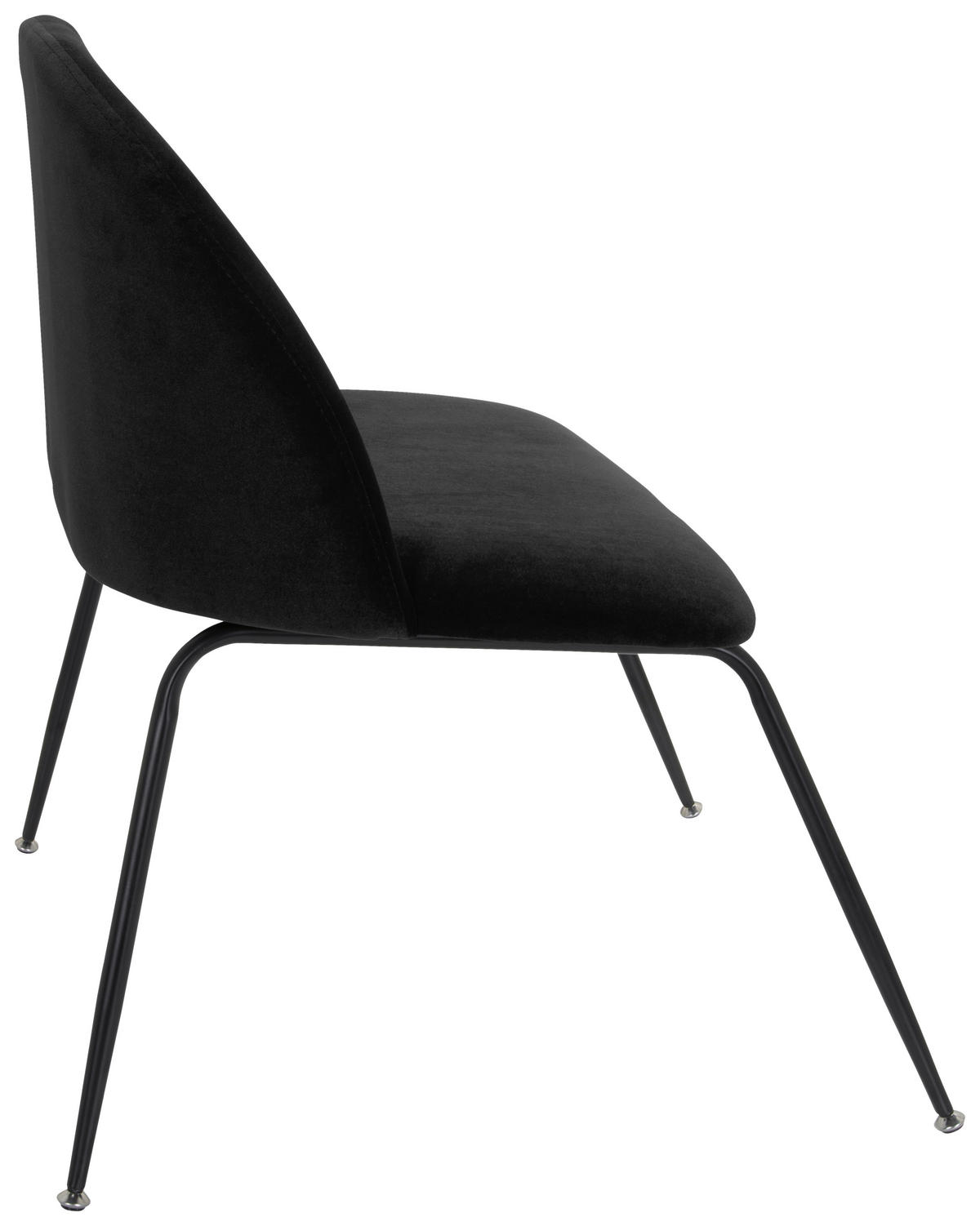 STUHL Samt Schwarz  - Schwarz, Basics, Textil/Metall (72/80/65cm) - MID.YOU