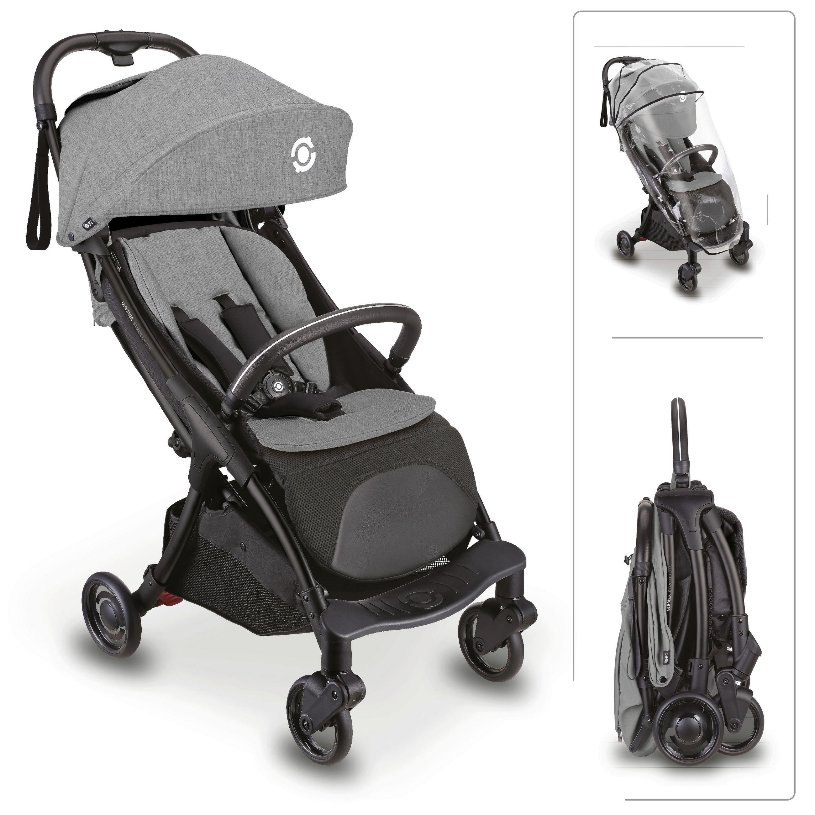 BUGGY STROLL LITE  - Schwarz/Grau, Basics, Textil/Metall (70/46/103cm) - GLOBBER