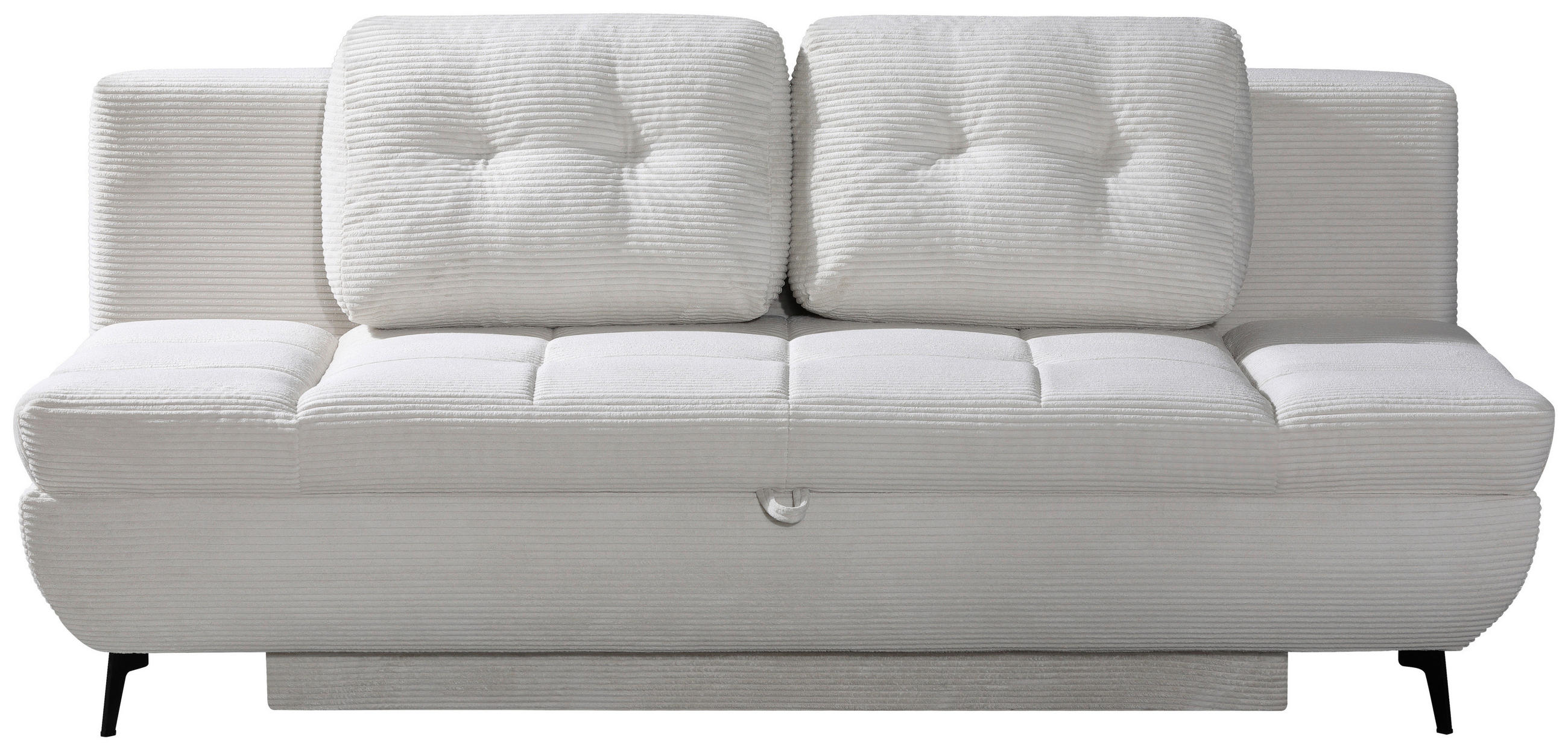 SCHLAFSOFA Flachgewebe Hellgrau  inkl. Rückenkissen, Bettkasten, Schlaffunktion  - Hellgrau/Schwarz, Design, Textil/Metall (210/92/107cm) - Novel