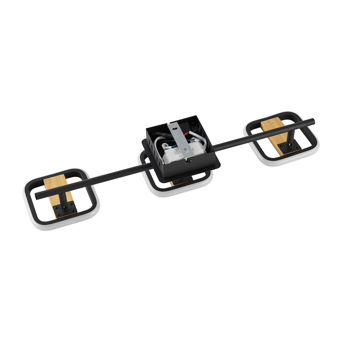 LED-STRAHLER Miriam 55/13,5/12 cm   - Eschefarben/Schwarz, Design, Holz/Kunststoff (55/13,5/12cm) - Novel